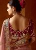 Pink Embroidered Silk Saree