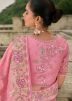 Pink Sequin Work Saree In Dola Silk