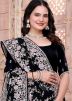 Black Embroidered Georgette Saree