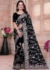 Black Embroidered Georgette Saree