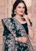 Teal Green Resham Work Georgette Saree