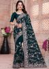 Teal Green Resham Work Georgette Saree