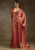 Red Embroidered Satin Saree