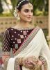 White Embroidered Georgette Saree