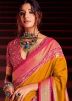 Yellow Silk Printed Saree & Blouse