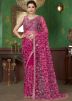 Pink Embroidered Net Saree