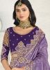 Purple Woven Silk Saree & Blouse