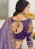 Purple Woven Silk Saree & Blouse