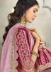 Light Pink Embroidered Silk Saree