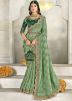 Green Embroidered Silk Saree