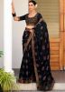 Black Printed Saree In Georgette