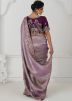 Lavender Embroidered Viscose Saree