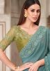 Blue Embroidered Georgette Saree