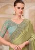 Green Embroidered Silk Saree