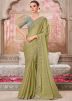 Green Embroidered Silk Saree