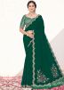 Green Handwork Embroidered Saree & Blouse