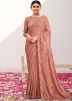 Peach Woven Georgette Saree
