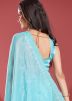 Blue Embroidered Border Tissue Saree