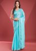 Blue Embroidered Border Tissue Saree