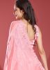 Peach Embroidered Tissue Saree