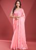 Peach Embroidered Tissue Saree