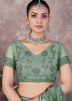 Green Embroidered Net Saree & Bloue
