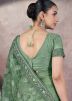 Green Embroidered Net Saree & Bloue