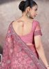 Pink Net Embroidered Saree