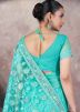 Turquoise Net Embellished Saree