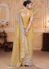 Yellow Crape Saree In Thread Work