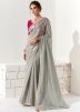 Grey Embroidered Saree & Blouse