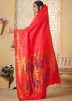 Maroon Woven Paithani Silk Saree