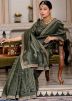 Green Stone Embellished Saree