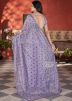 Purple Embroidered Tissue Saree