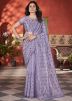 Purple Embroidered Tissue Saree