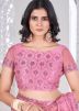 Pink Embroidered Tissue Saree
