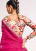 Bright Pink Embroidered Saree