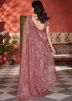 Pink Embroidered Saree In Set