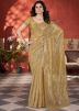 Yellow Embroidered Net Saree