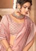 Pink Cotton Woven Saree