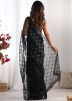 Black Embroidered Saree In Net