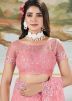 Pink Net Embellished Saree