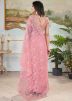 Pink Net Embellished Saree