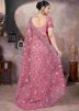 Pink Embroidered Net Saree