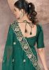 Teal Green Thread Embroidered Saree