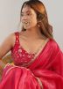 Pink Embellished Border Tissue Saree