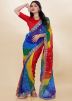 Multicolor Printed Georgette Saree 