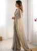Grey Embroidered Chiffon Saree