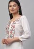 Readymade White Embroidered Kurti