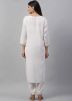 Readymade White Embroidered Kurti